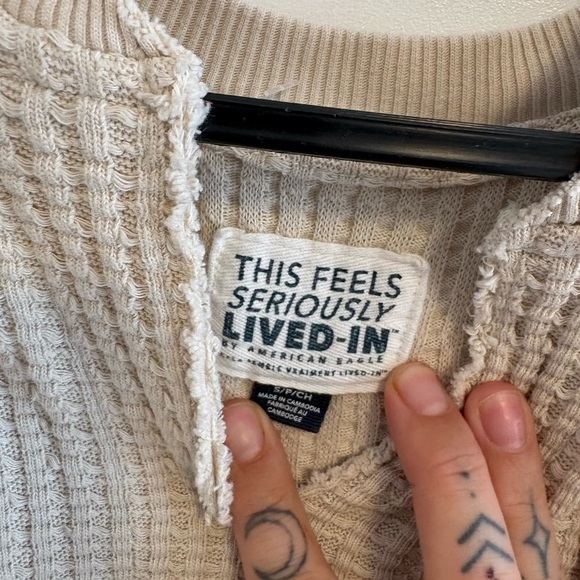 AE SOFT & SEXY SWEATER / WAFFLE KNIT PULLOVER - Picture 4 of 5